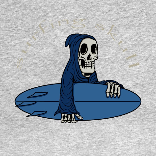 SURFING SKULL by polkamdesign